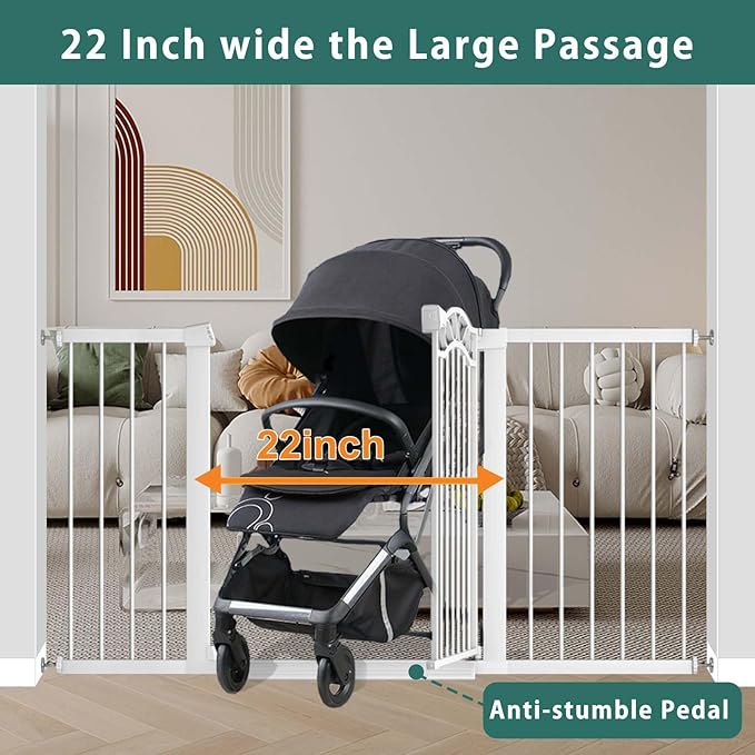 Fairy Baby 62.6"-65.3" Extra Wide Press Mounted Baby Gate Indoor - Image 7