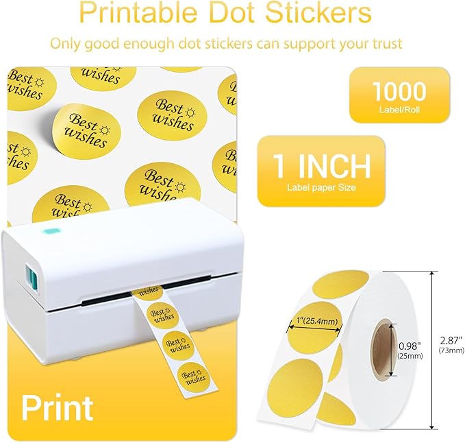 1 Inch Circle Dot Stickers 1000 PCS Color Coding Thermal Labels Dots Writable - Image 2