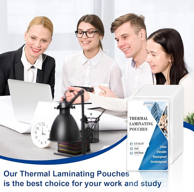 500 Pack 5mil 2.5“x4.2" Thermal Laminating Pouches Badge Laminate Pouches Clear - Image 8