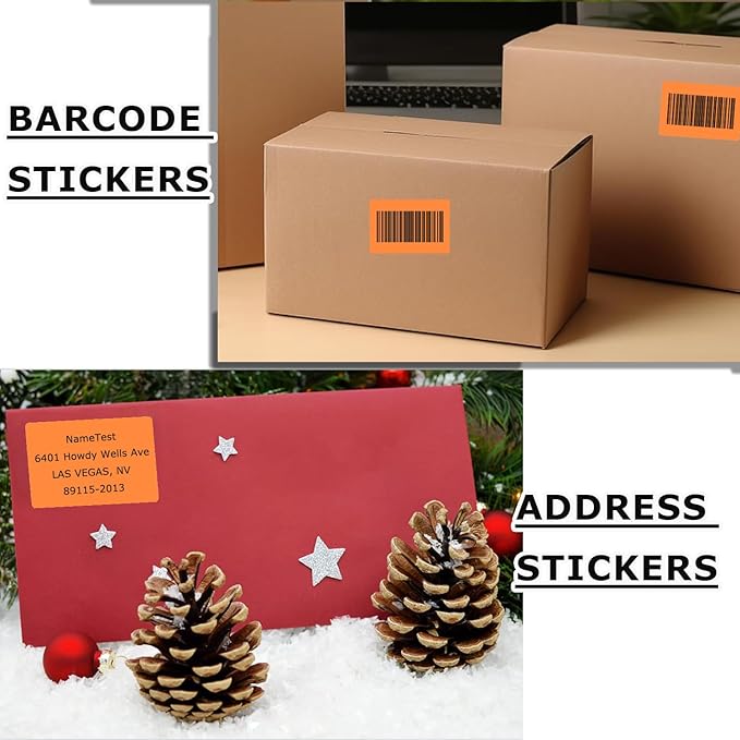 3" x 2" Thermal Labels Stickers Orange, Thermal Printer Shipping Stickers - Image 4