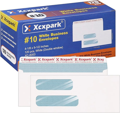 120 PCS #10 Double Window White Security Envelopes by Xxcxpark