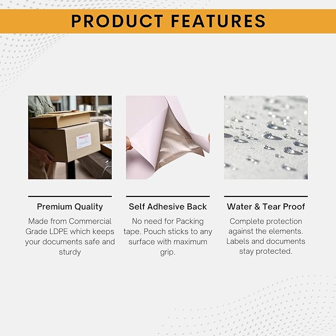 200 Pack 7"x10" Shipping Label Sleeves – Clear Self-Adhesive Packing Slip - Image 3
