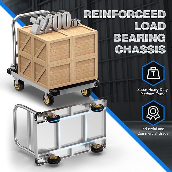 Heavy Duty Platform Truck, 2200 LBS Capacity - Image 2