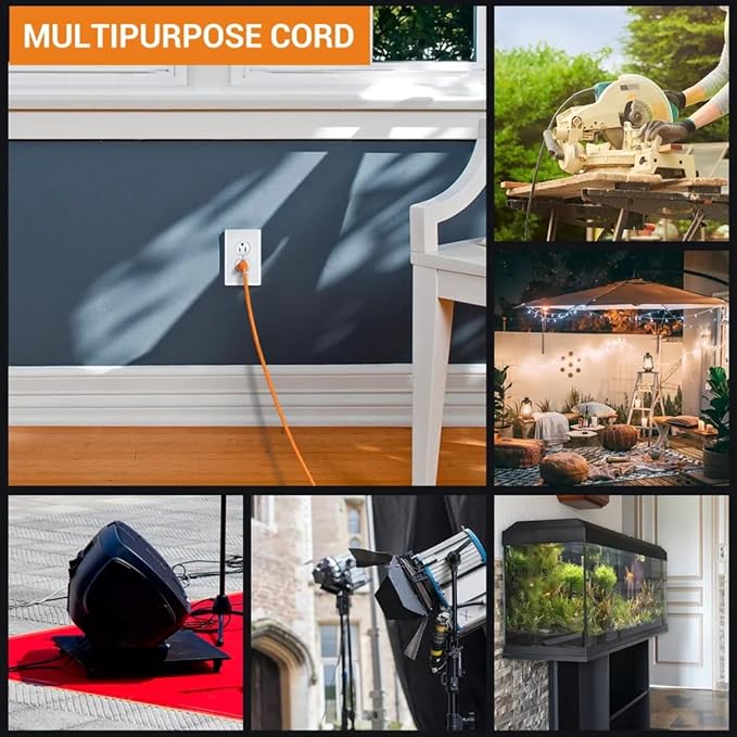 Outdoor Extension Cord Waterproof 50 FT, Flexible 100% Copper 3 Prong Extension - Image 4