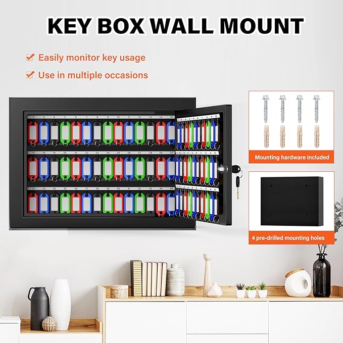 75 Keys Key Lock Box Wall Mount - Image 9