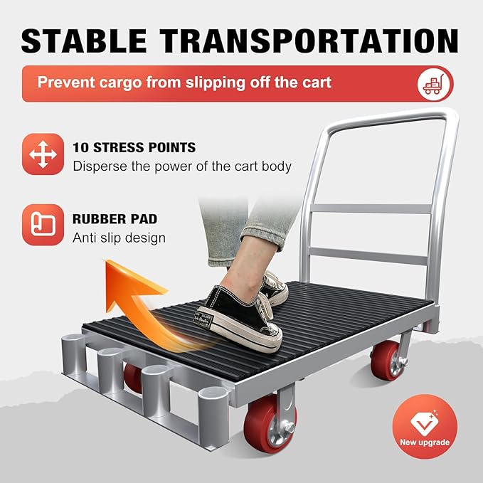 2IN1 Heavy Duty Panel Truck, 2500 lbs Capacity Drywall & Lumber Cart, Flatbed - Image 5