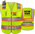BeautyWill Custom Logo 10 Pockets Safety Vest Class2 ANSI Certified High by BeautyWill