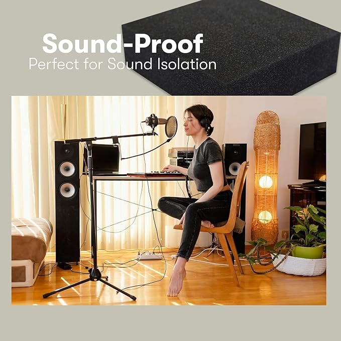 FoamTouch 1" Thick x 24" Wide x 84" Long Charcoal High Density Foam, Charcoal - Image 5