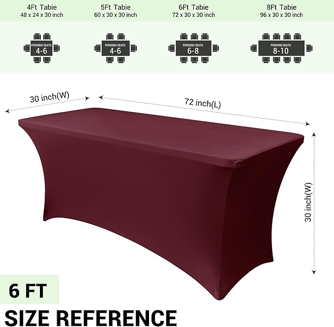 Obstal 6 Pack Stretch Spandex Table Covers - Image 4