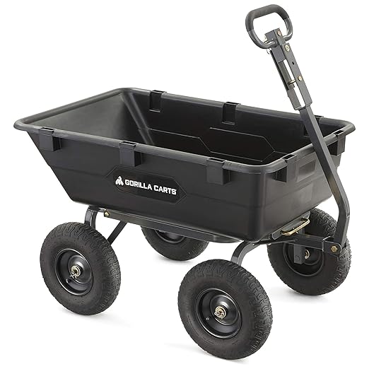 Gorilla Carts Heavy-Duty Poly Yard Dump Cart, 6 Cu Ft Tub, 1200 lb Haul Capacity - Image 8