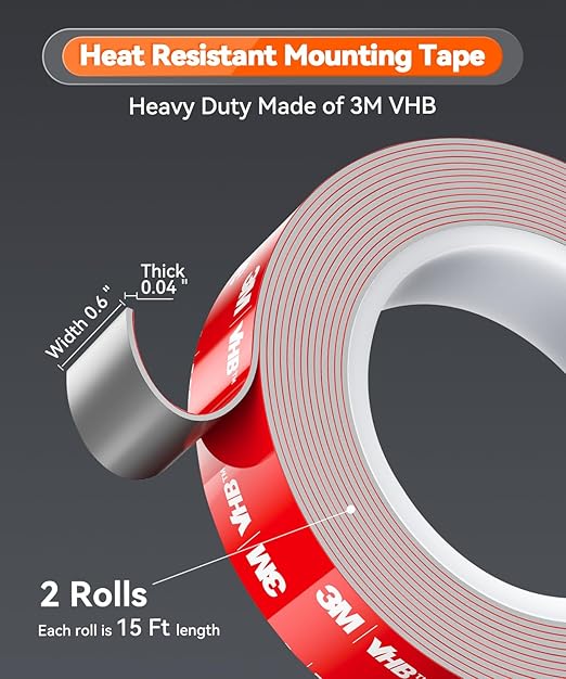 Double Sided Tape Heavy Duty Made of 3M VHB, 30FT Outdoor Heat Resistant - Image 2