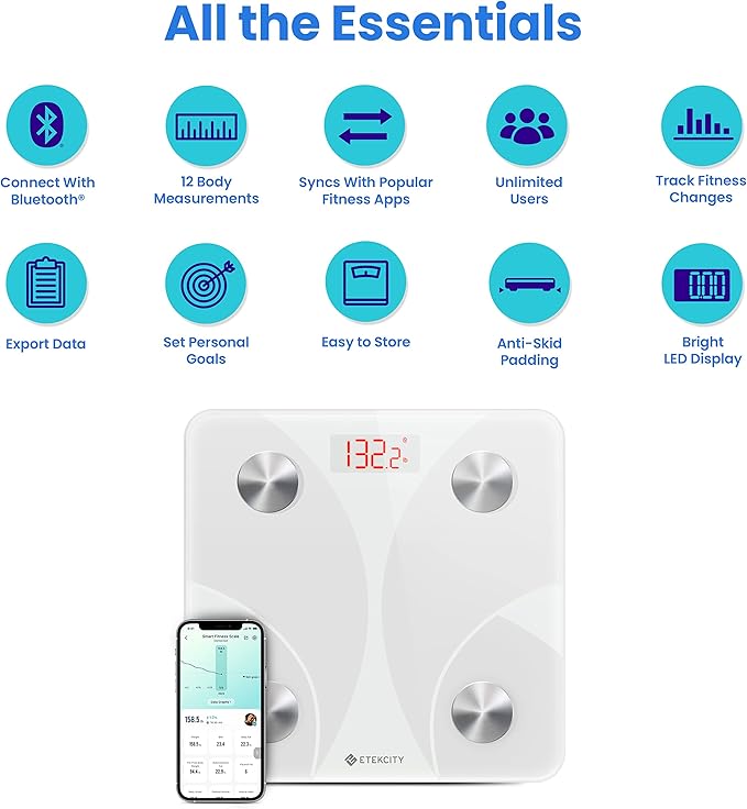 Etekcity Scale for Body Weight, Smart Digital Bathroom Weighing Scales - Image 5
