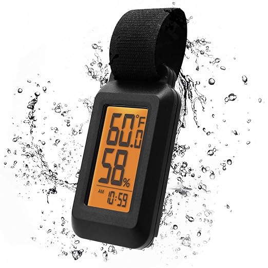 Dretec Portable Digital Thermometer Hygrometer Splash Proof IPX4 Clock Function by dretec