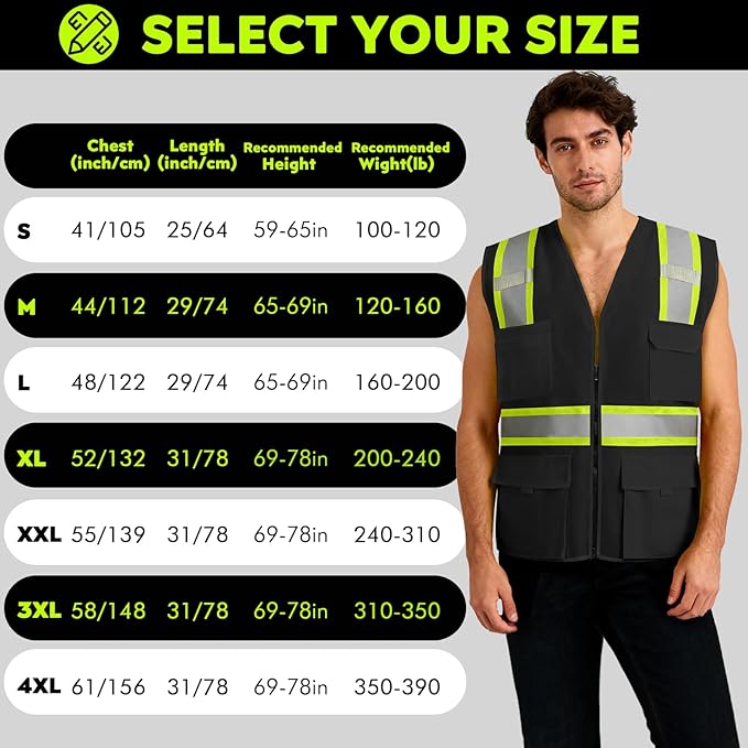 BeautyWill 10/20 Pack Custom Logo Safety Vest, Bulk High Visibility Class 2 - Image 4