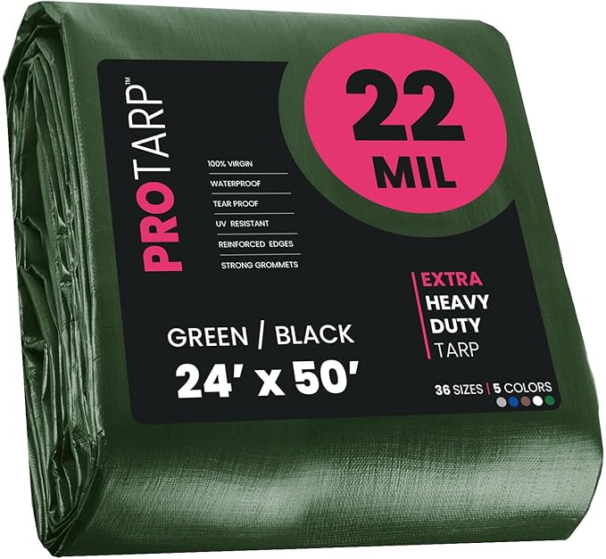 PROTARP Extreme Heavy Duty 22 Mil Tarp Cover, Waterproof, UV Resistant by Protarp