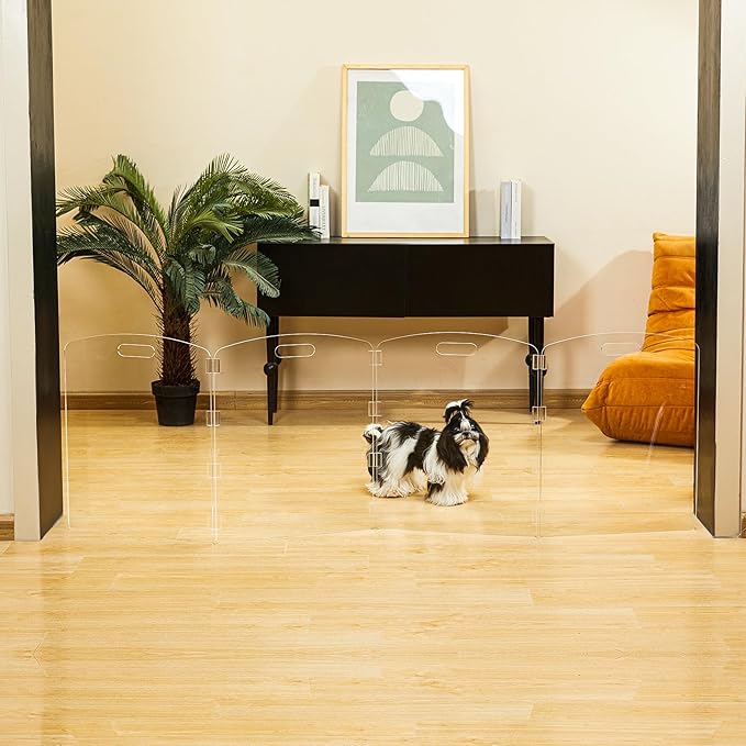 Modern Frame Clear Acrylic Freestanding Pet Gate - Image 2