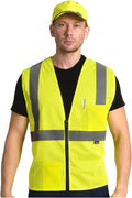 AYKRM 2 Pockets Reflective Safety Vest High Visibility Class II Mesh Vest by AYKRM