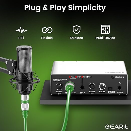 GEARit XLR Male to Female Microphone Cable 3-Pin Balanced Shielded Mixer - Image 9