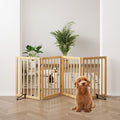 Natural 37-74" Wide Dog Gate for Stair, Bamboo Dog Gates for The House Doorways by MinoKesper