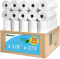 3 1/8 X 273 Thermal Receipt Paper Rolls- Fits All Pos Cash Registers, by Razuvo