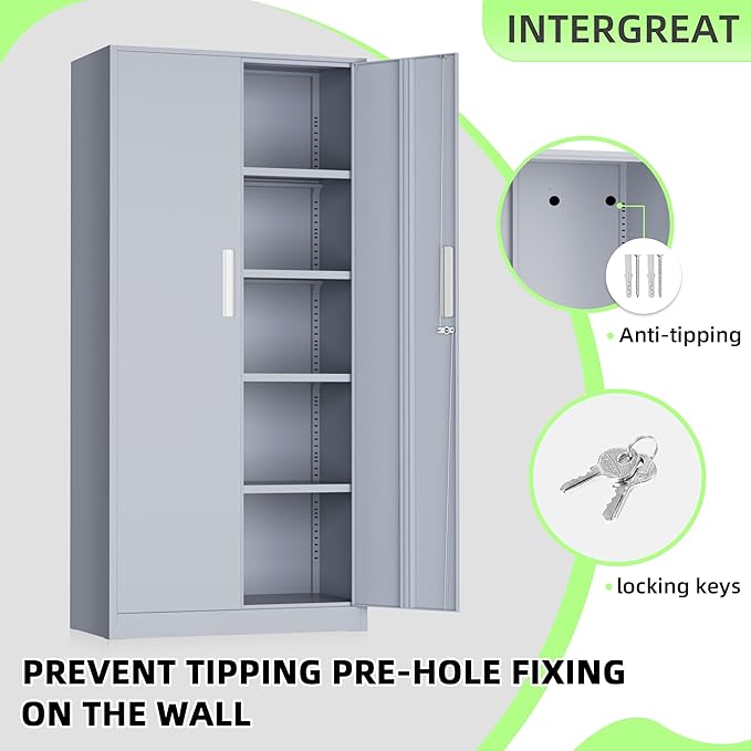 SUNCROWN 72" Metal Storage Cabinet - Image 9