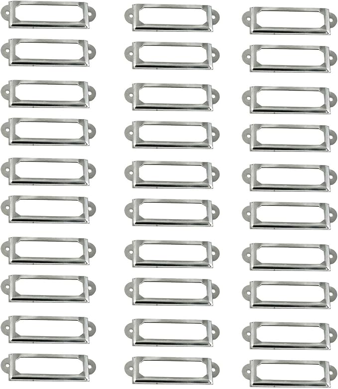 LGEGE 30 Pcs Card Holder Drawer Pull Office Library File Drawer Tag Carbinet by LGEGE