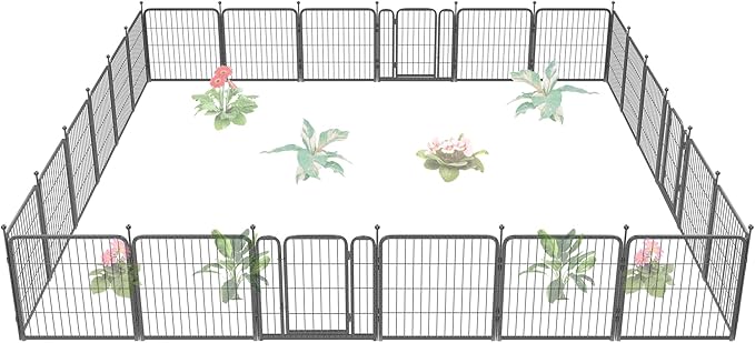 FXW Garden Fence Outdoor for The Yard – 24in x 45.6ft Heavy Duty Metal Animal by FXW