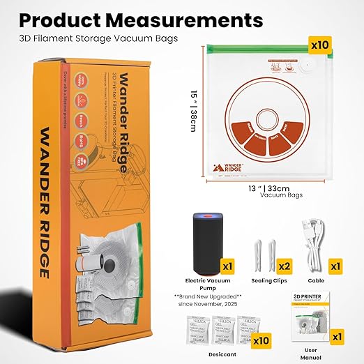 3D Printer Filament Storage Bags Vacuum Storage Bags Kit 3D Printer Accessories - Image 3