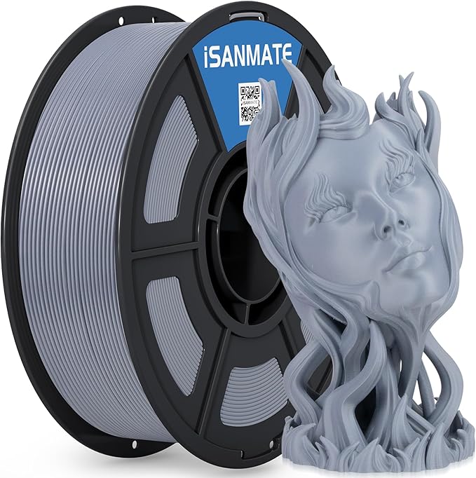 iSANMATE 3D Printer Filament ASA 1KG, UV & Weather Resistant Silver ASA by iSANMATE