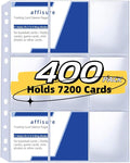 400 Pack 9 Pocket Trading Card Binder Pages, Holds 7200 Cards, Thickened Binder by Affisure