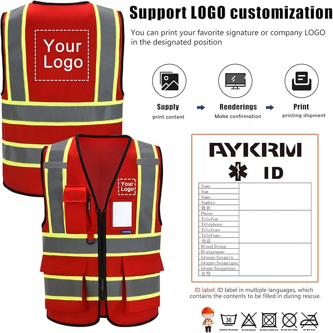 AYKRM 11 color High Vis Reflective Safety Vest - Image 2