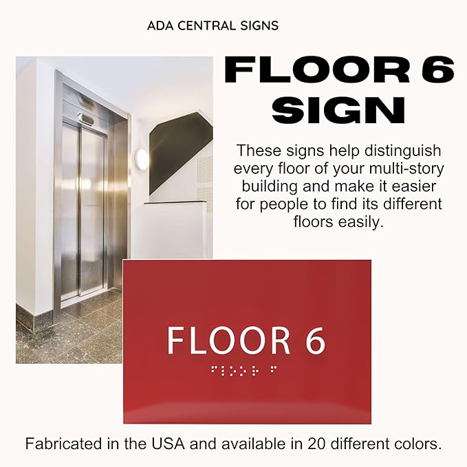 6" X4" Floor 6 Sign - Image 6
