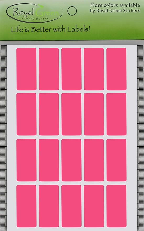 Royal Green Pink Rectangular Small tag Stickers 1.57inch x 0.75 inch - Image 6
