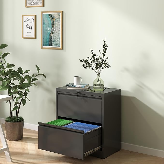 Lateral File Cabinets 2 Drawer, Metal Lateral Filing Cabinet - Image 2