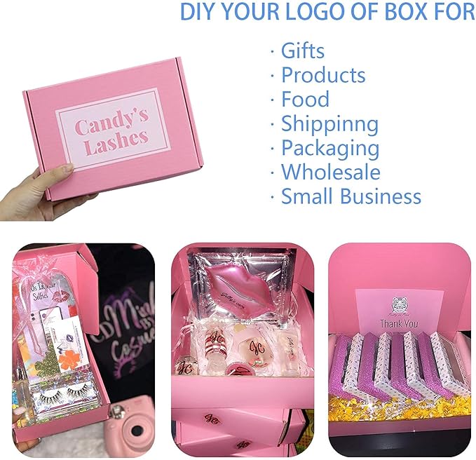 Small Pink Shipping Boxes for Small Business Pack of 25-8x5.5x1.6 inches - Image 7