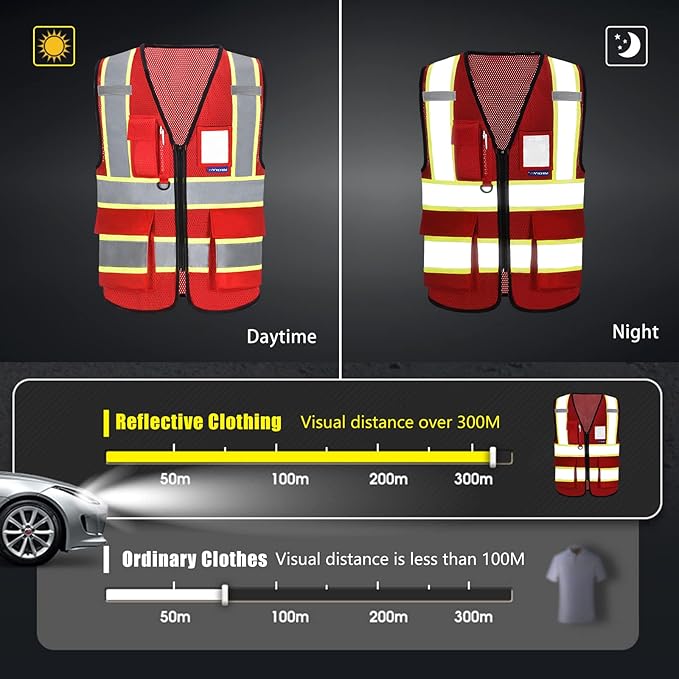 AYKRM 11 color High Vis Reflective Safety Vest - Image 4