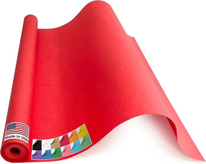 USA Made 36" x 1200" Christmas Red Kraft Paper Roll, 45 lbs Thickness, American by Paclord