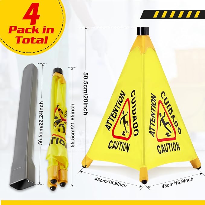 4 Pcs Pop up Wet Floor Sign - Image 2