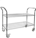Northsky 2-Shelf Wire Utility Cart on Wheels, Chrome Finish Rolling Metal by NorthSky