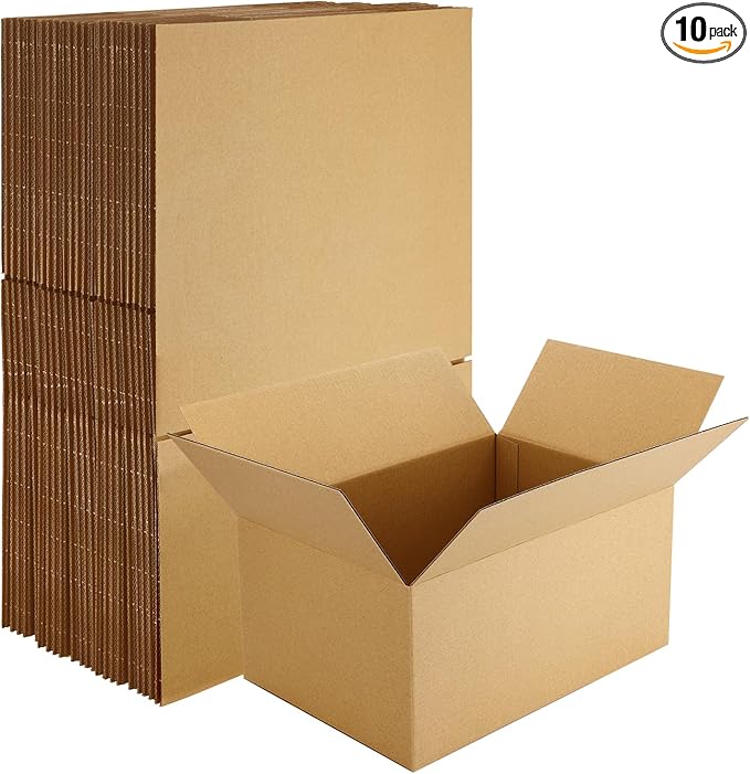 Famagic Small Shipping Boxes 10x7x5 Inch 10 Pack Brown Box Corrugated Cardboard by Famagic