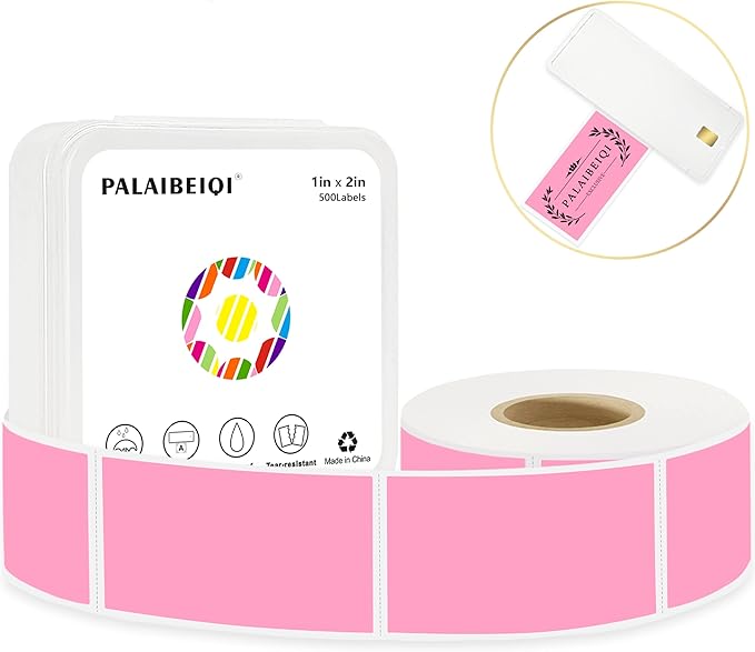 1x2 Inch Thermal Labels, Waterproof Removable Blank Stickers by Palaibeiqi