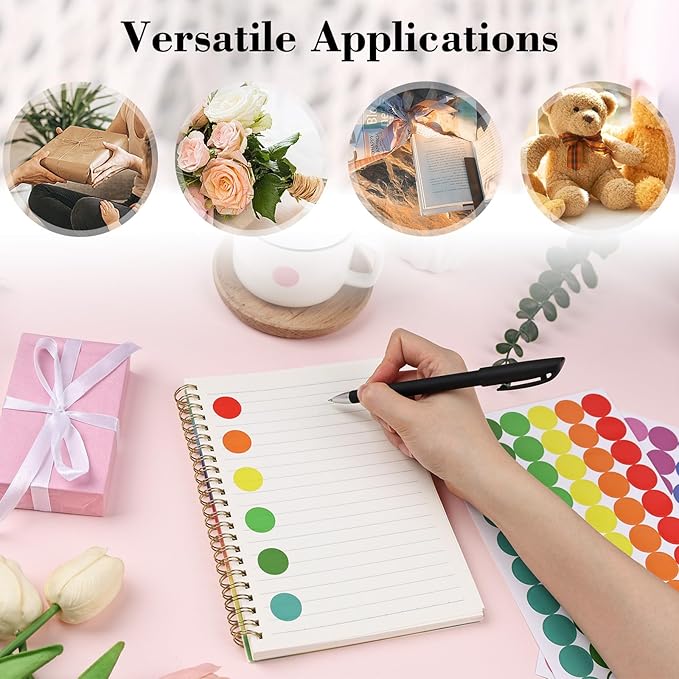 SallyFashion 1440PCS 3/4 inch Colored Round Coding Dot Labels, 8 Color Polka - Image 5