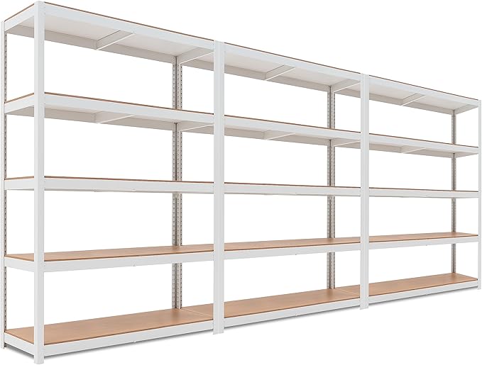 HOMEDANT House 5 Tier Laminated Metal Shelving Unit Adjustable Storage Utility by TheBestOrganizingSolution