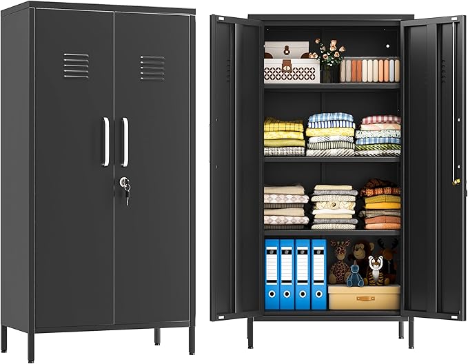 Metal Locker Cabinet, Vertical Steel Storage Cabinet by Unknown