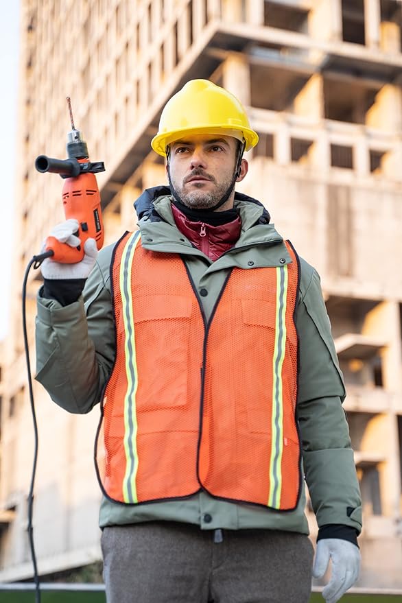 Dazonity Safety Vests, High Visibility Reflective Strips, Fit - Image 2