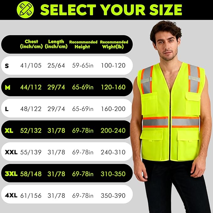 BeautyWill 10/20 Pack Custom Logo Safety Vest, Bulk High Visibility Class 2 - Image 5