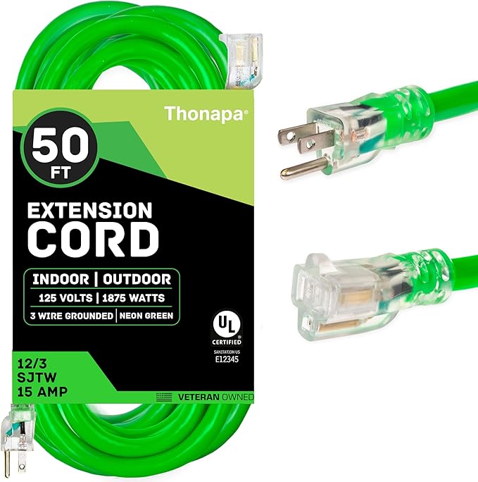 50 Foot Outdoor Extension Cord by Thonapa