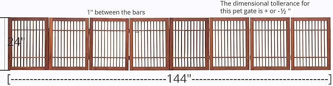 Urnporium Freestanding Pet Gate Folding Wooden Fence - Image 5