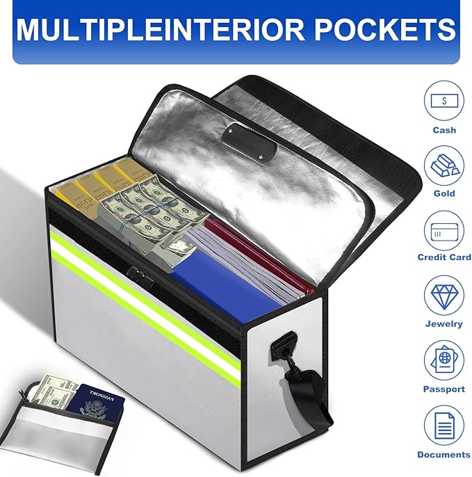 File Organizer Bag with Removable Folder Layers/Wallet, 6500°F Fireproof - Image 6