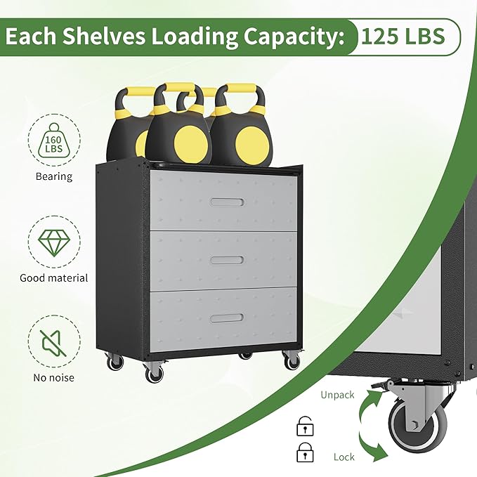 Metal Mobile Tool Storage Cabinet - Image 4